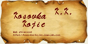 Kosovka Kojić vizit kartica